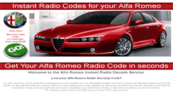 Desktop Screenshot of alfa-romeo-radio-code.co.uk